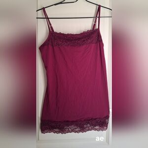 Maurices lace trim Birgundy cami Sz M Vamp Goth Gupsy Y2k Coastal Romantic